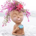 thumbnail image 3 of Resina Café Chica Estatua Maceta Adornos Arreglo Floral Florero (Marrón) Ndcxsfigh Libre de BPA, 3 of 6