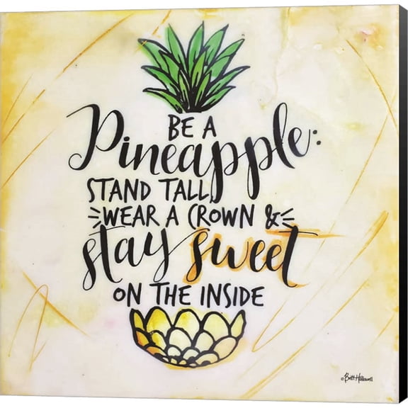 Great Art Now Be a Pineapple by Britt Hallowell, Canvas Wall Art, 12W x 12H