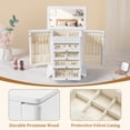 thumbnail image 6 of Bellaownia Large Jewelry Box for Women, Wooden 4-Drawer Organizer for Necklaces, Rings, Earrings, Bracelets m, Watches (White), 6 of 7