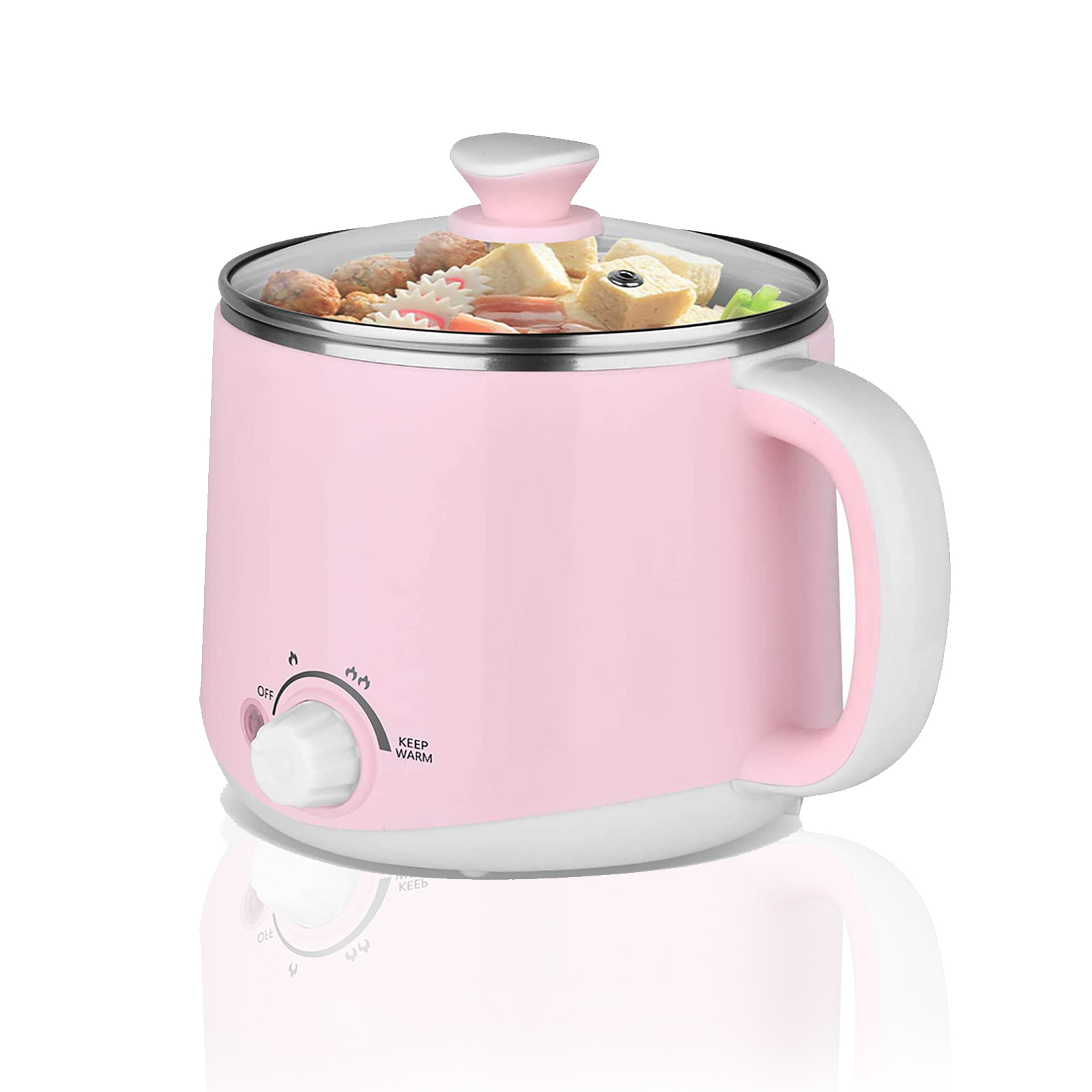 Electric Hot Pot Stainless Steel 1.6L Mini Electric Fondue Pot