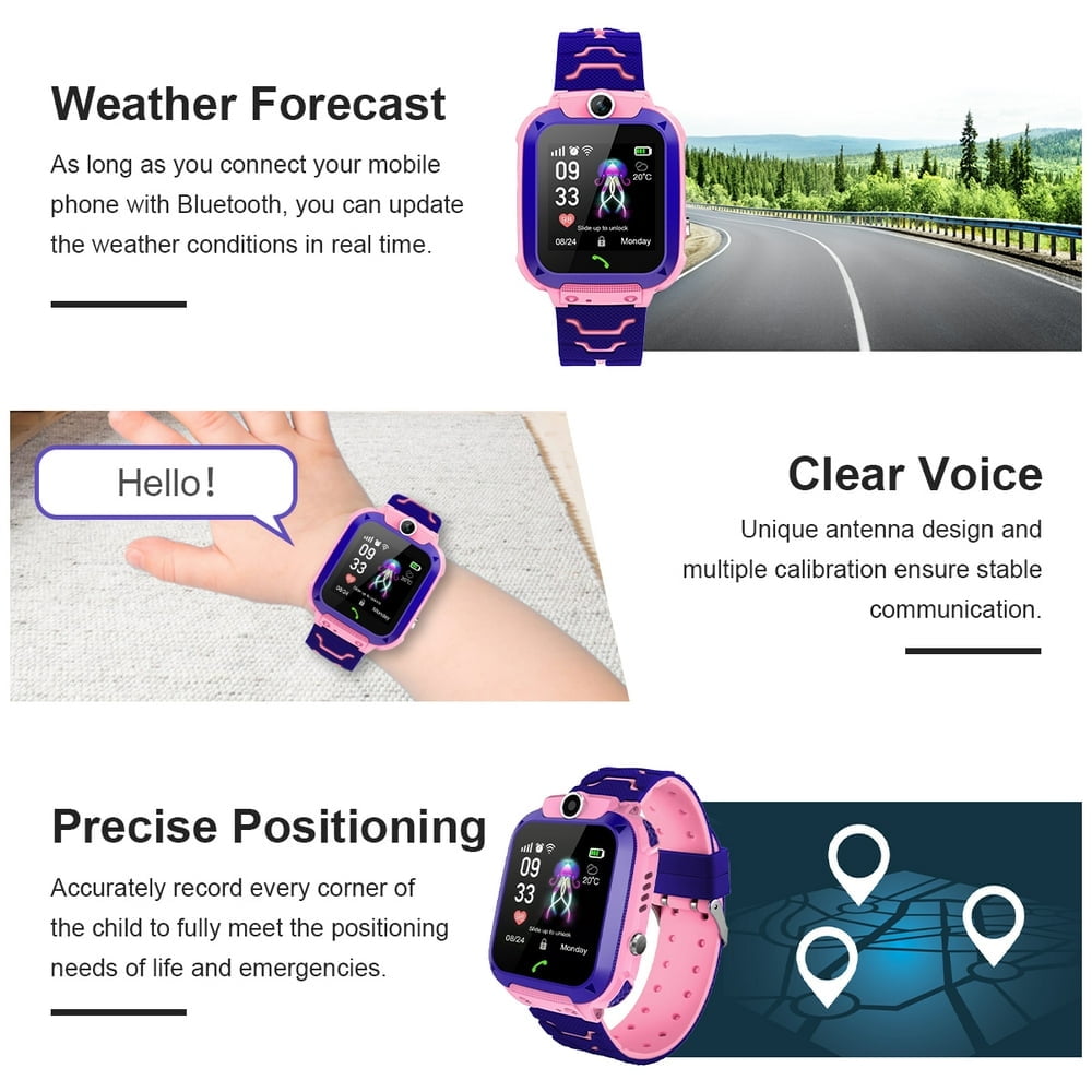 CNKOO Kids Smart Watches IP67 Waterproof Kids Smartwatch LBS Tracker with Camera Phone SOS Alarm Clock Educational Games APP Remote Monitoring