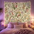 thumbnail image 2 of Pink Roses with Purple Flower Spikes in a Vintage Garden, Romantic Boho for Flower Lovers, Botanical Wall Art Decor, Mother's Day Gift, Tapestry Wall Hanging for Bedroom and Living Room, 2 of 7