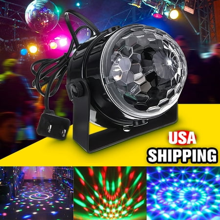 110V/220V Sound Active Mini RGB LED Disco DJ Light Sound Activated Crystal Ball Stage Lighting Effect For KTV Bar Stage Club Party Christmas Wedding Magic Auto Lighting