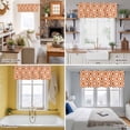thumbnail image 5 of Orange White Lattice Valance Curtain for Windows Geometric Modern Simple Abstract Rod Pocket Curtain Valances Short Window Treatments Panels for Kitchen Bathroom Laundry Room Basement 42 x 18 Inch, 5 of 9