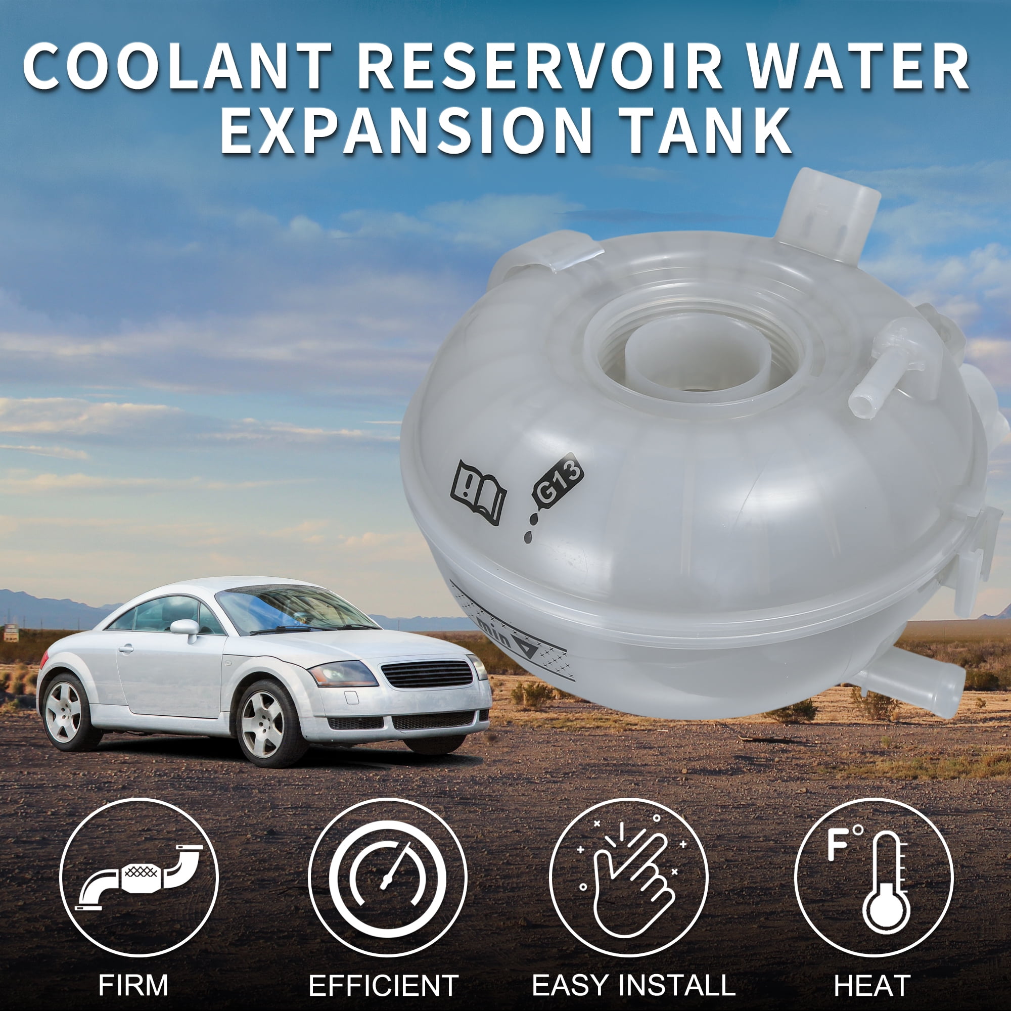 Coolant Reservoir Water Expansion Tank for AUDI A3 12-23 No.5Q0121407A Coolant Radiator Reservoir Bottle