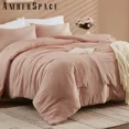 thumbnail image 5 of Amberspace Prewashed fabric 3-piece Bed in a Bag Comforter Set with Sheets,Dusty Pink,Full, 5 of 8