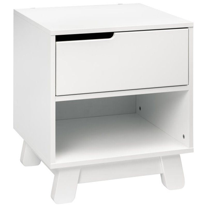 Babyletto Hudson 1 Drawer Kids Nightstand in White