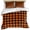 Orange, variant on 3 Piece Black Orange Plaid Duvet Cover Set Full Size, Microfiber Comforter/Quilt Cover with Corner Ties and 2 Pillowcases, Farmhouse Buffalo Check Gingham All Season Soft Bedding with Zipper Closure