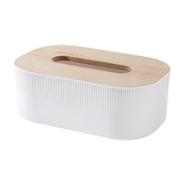 JeashCHAT Tissue Box Cover Stylish Tissue Box Holder Decorative Tissue Box for Kitchen Bathroom Vanity Dresser Night Stand Table Countertop Office Dorm Car, White