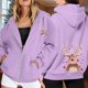 thumbnail image 2 of WILLBEST Sudadera Deportiva para Mujer Ladies' Christmas Printed Zipper Long Sleeved Pocket Drawstring Casual Hooded Sweatshirt 2056 Grande, 2 of 8