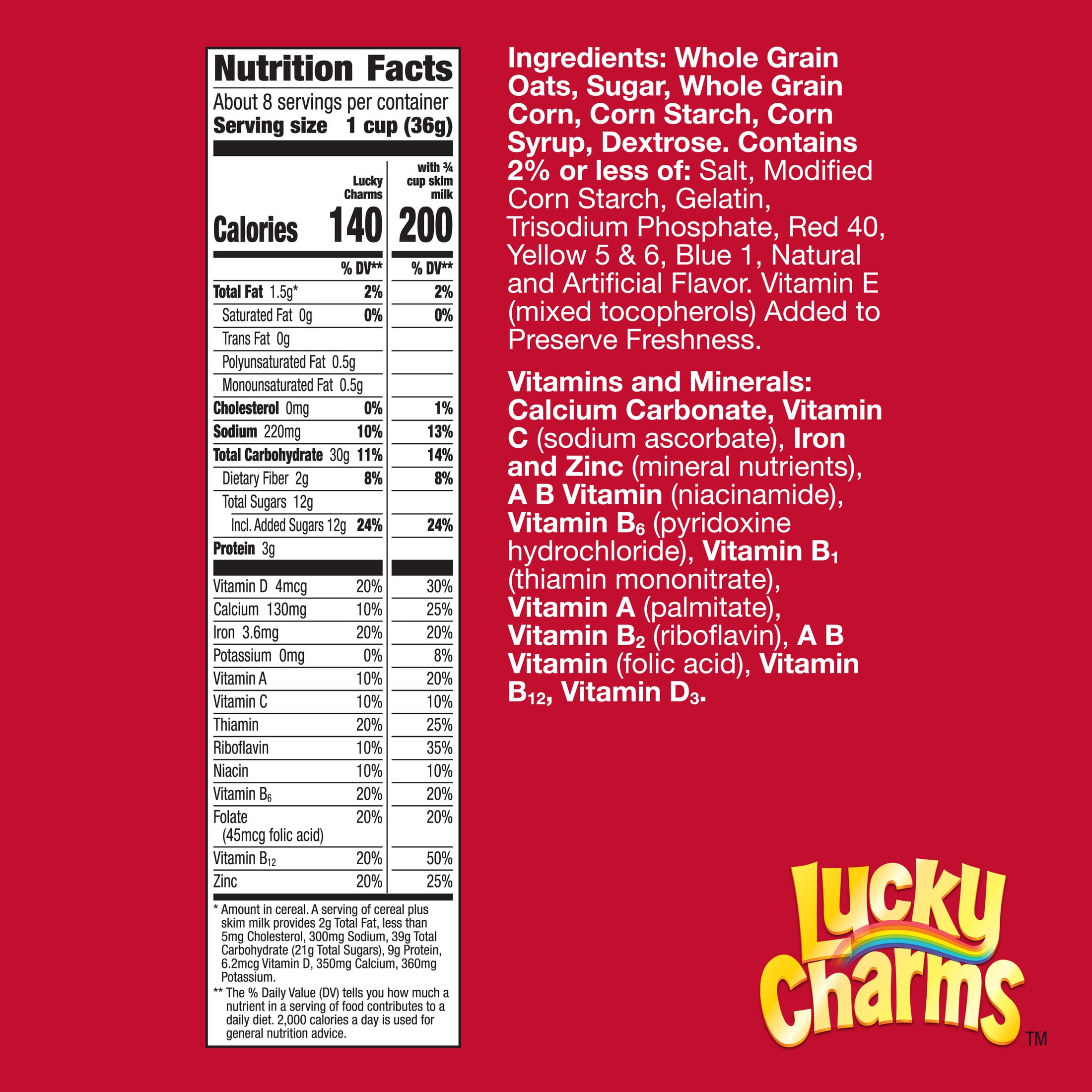 (12 pack) Lucky Charms Gluten Free Cereal with Marshmallows, Kids Breakfast Cereal, 10.5 oz