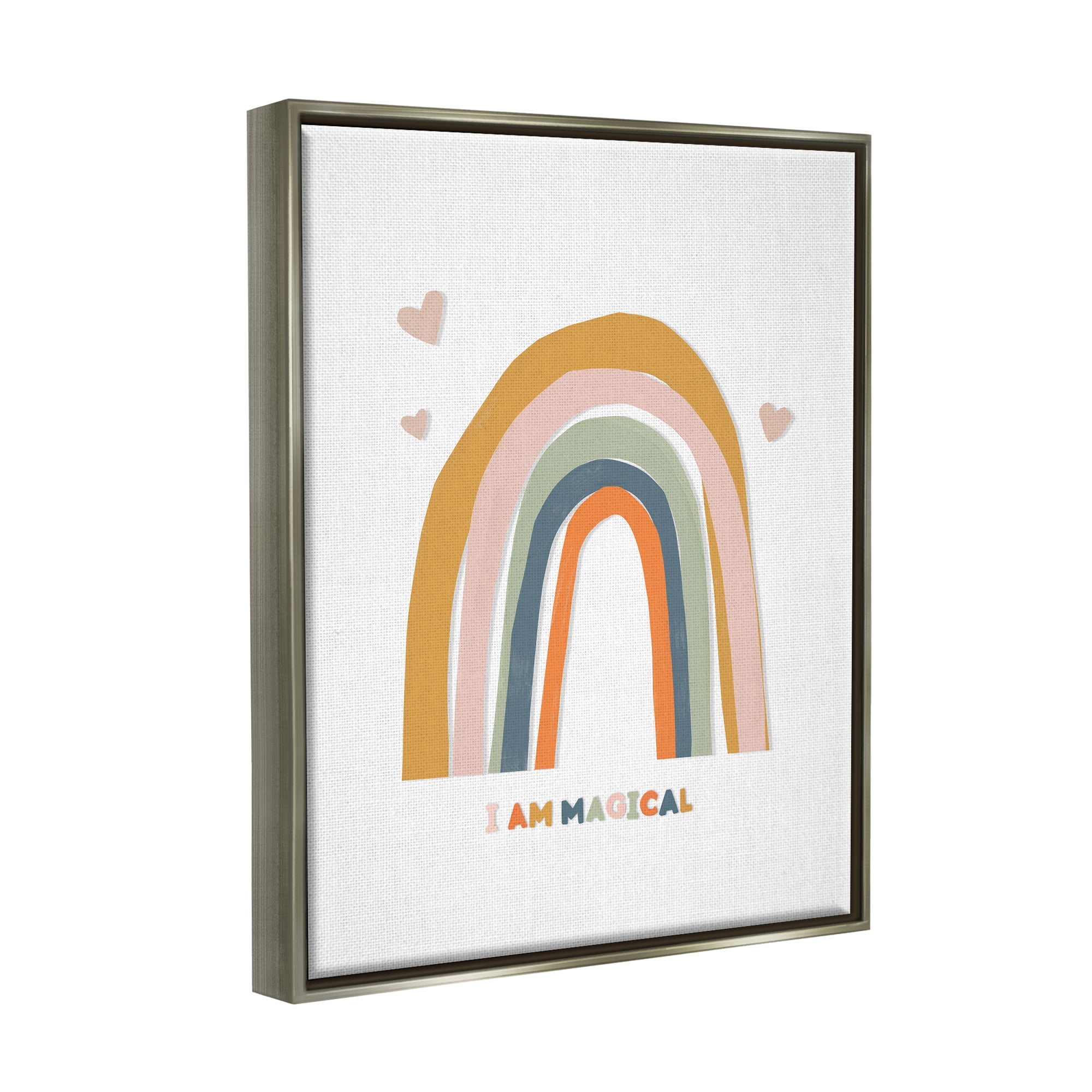 Stupell Industries I Am Magical Earth Tones Landscape Painting Gray Floater Framed Canvas Art Print Wall Art, 17 x 21