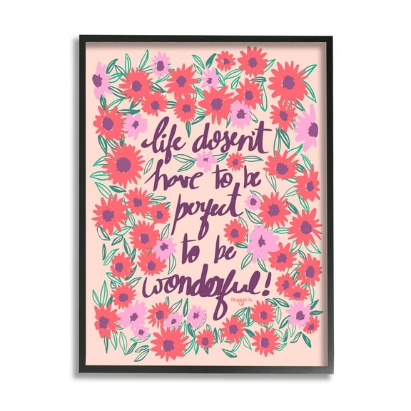 Stupell Industries Uplifting Floral Phrase Botanical & Floral Painting Black Framed Art Print Wall Art, 11 x 14