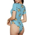 thumbnail image 3 of Naloa Turtle Women's Short-Sleeved Onesie, One-Piece Swimsuit for Parties, dates, clubs - Small, 3 of 9