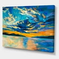 thumbnail image 3 of Designart ' Cloudy Sunset Over Wide Open Ocean Horizon ' Nautical & Coastal Canvas Wall Art Print, 3 of 4
