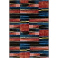 thumbnail image 2 of Unique Loom Outdoor Modern Collection Area Rug - Halo (6' 1" x 9' Rectangle Multi/Black), 2 of 9