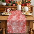 thumbnail image 2 of Christmas Snowflakes Red Watercolor Table Runner 13x70in Non-Slip Cotton Linen Table Runners, Winter White Snow Seamless Dresser Scarves TableRunner for Dinner Kitchen Dining Wedding Party, 2 of 9