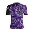 thumbnail image 2 of Raven Fightwear Women's Kraken Octopus BJJ Rash Guard Short Sleeve MMA Black/Purple, 2 of 3