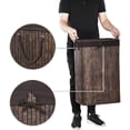 thumbnail image 5 of 72L Laundry Hamper with Lid Bamboo Laundry Basket with Liner Bag Foldable Storage Hamper with Handles Rustic Brown, 5 of 8