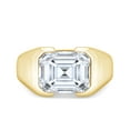 thumbnail image 2 of Emerald Cut Lab Created Moissanite Diamond Solitaire Signet Engagement Ring For Men In 14K Yellow Gold Over Sterling Silver(G-H Color,VVS1 Clarity,3.6 Cttw)-13, 2 of 7