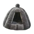 thumbnail image 3 of Tienda de campaña para mascotas, cueva semicerrada, nido para gatos, cueva lavable para interiores con autocalentamiento gris, 3 of 8