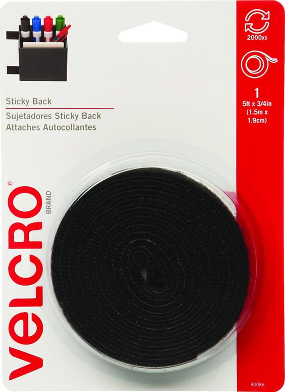 New Velcro Brands 90086 Sticky Back Black 5 Foot By 3/4 Inch Hook And