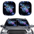thumbnail image 5 of CYU SHOP Blue Butterfly, Flower Windshield Sun Shade for Auto, Purple Car Sunshade Sun Visor Front Windshield Cover, Great for Outdoor Travelling, Easy to Use, 5 of 7