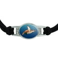 thumbnail image 2 of Sea Turtle Swimming in Ocean Novelty Suede Leather Metal Bracelet, 2 of 3