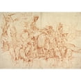 thumbnail image 3 of Giovanni Benedetto Castiglione 14x11 Black Modern Framed Museum Art Print Titled - Pastoral Journey with Flocks and Herds at a Stream (1660-64), 3 of 5