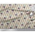 thumbnail image 3 of Soimoi Brown Cotton Voile Fabric Feather & Bottle Vase Stripe Fabric Prints By Yard 42 Inch Wide, 3 of 3
