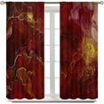 thumbnail image 2 of Marble Curtains, Red Gold Abstract Geometry Pattern Texture Window Treatments for Bedroom Living Room, Red Luxury Marble Drape 2 Panel Sets,42x54 Inch Blackout, 2 of 6