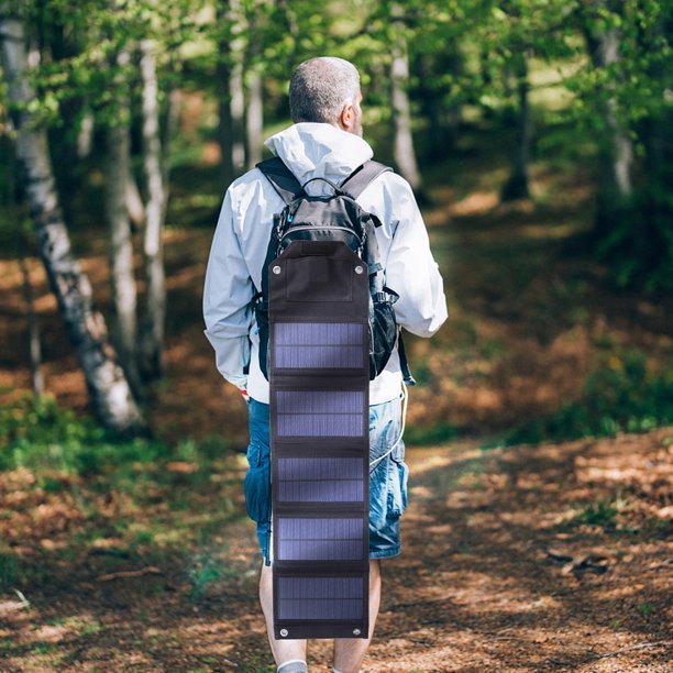 Cargador de batería solar portátil de 10 W Ligero 5 pliegues para turismo Camping Senderismo