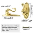 thumbnail image 2 of 2pcs Zinc Alloy Window Curtain Tieback Holders Hook Drapery Screens Holdbacks Hooks, Gold Tone, 2 of 7