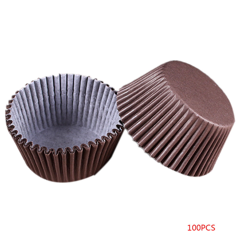 Fdit 100PCS Medium Cupcake Liners Paper Round Cake Baking Cups Muffin Cases Wedding Home Party Blue