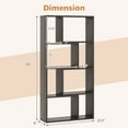 thumbnail image 3 of Gymax 4-Tier Geometric Bookshelf 48'' High Bookcase Modern 8-Cube Storage Organizer Gray, 3 of 10