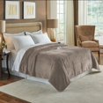 thumbnail image 1 of Serta Silky Plush BlueTooth Electric Heated Warming Blanket Full Sand, 1 of 1