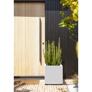 Veradek Block Series Cube Small 18 Plastic Planter - White