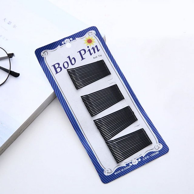 Horquilla de una palabra negra con aerosol para el cabello, borde pintado, horquilla para el cabello, tocado invisible, placa ondulada, fijación del cabello, clip en forma de U, 10 tarjetas