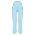 thumbnail image 4 of JMKQLZ Women'S Spring Solid Color Lace-Up With Cotton And Linen All Straight Leg Casual Pants, 4 of 6