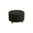 thumbnail image 6 of HomePop Large Round Button Tufted Storage Ottoman, Chocolate Brown Velvet, 6 of 8
