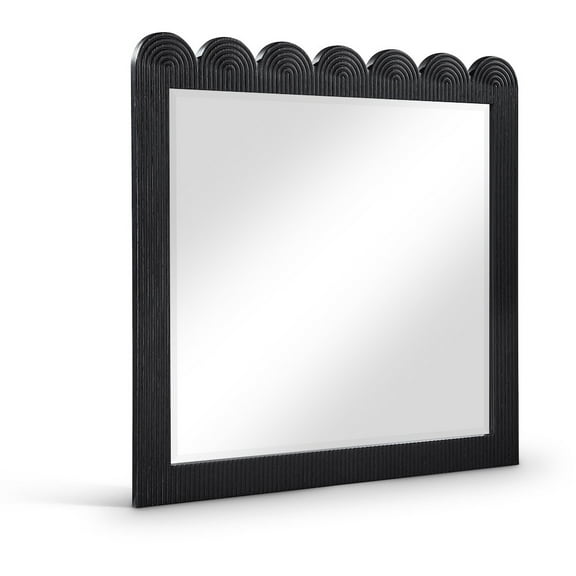 Meridian Furniture Scallop Black Mirror