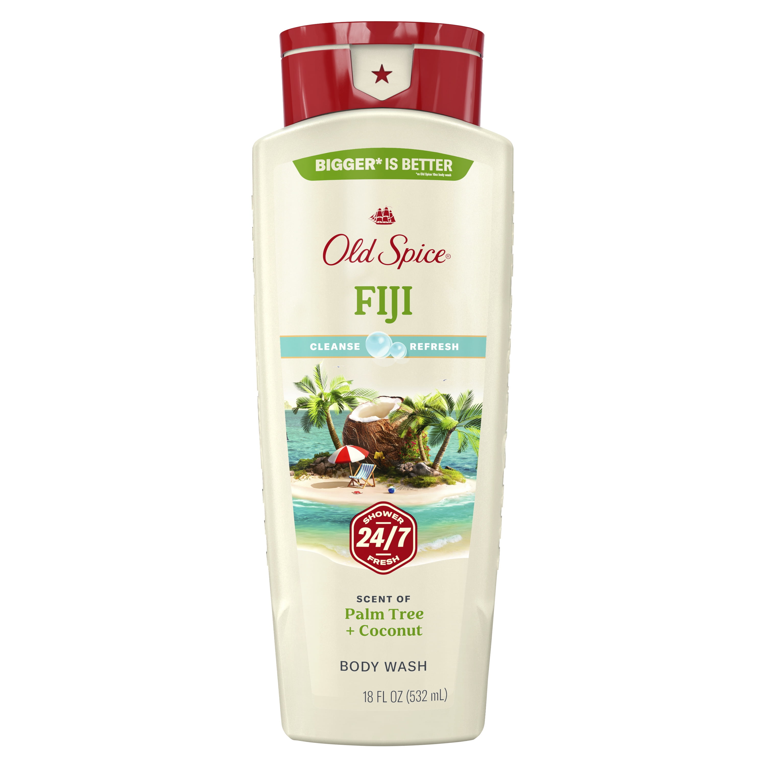 (3 pack) Old Spice Body Wash for Men Fiji with Palm Tree Scent, 18 fl oz