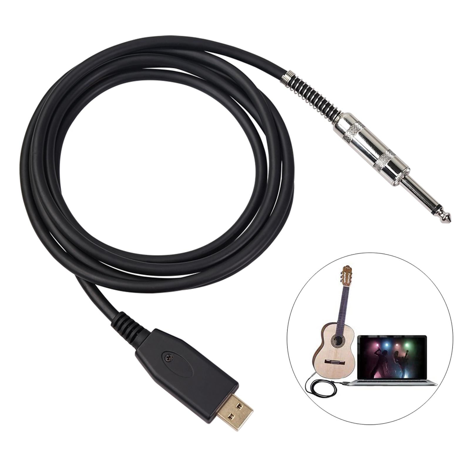 USB Guitar Cable,Guitar Bass to USB Link Connection Cable Adapter,Replacement Professional Guitar to PC USB Link Recording Cable Lead Adaptor 2.8M/9.2FT 