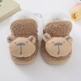 thumbnail image 3 of Dakaela Toddler Slippers Cute Animal Slip on House Shoes for Girls Boys Winter Warm Socks Newborn Crib Walking Shoes Khaki, 3 of 9