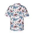 thumbnail image 3 of Fotbe Retro Butterfly Hawaiian Shirt for Men Unisex Summer Beach Casual Short Sleeve Cotton Linen Button Down Shirts-Medium, 3 of 9