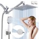 thumbnail image 1 of Regaderas para Ba&ntilde;o de Lluvia Alta Presion,10''Cabeza de Ducha de Lluvia,Brazo de Extensi&oacute;n de 11",Ducha de Mano de 3 Modes con Soporte,Manguera de 2M,Adecuado para Hogar,Ho, 1 of 7
