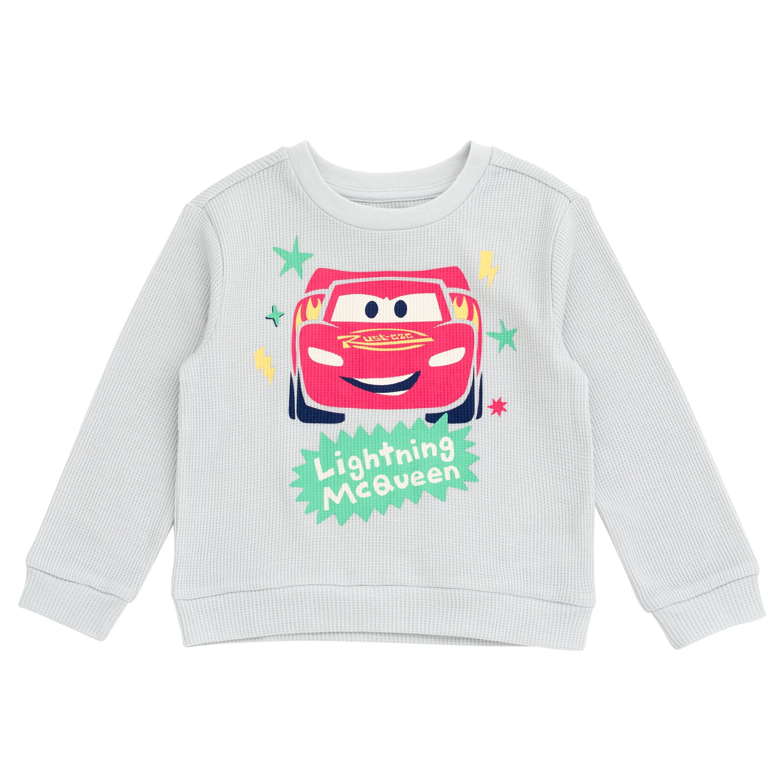 Disney Cars Lightning McQueen Waffle Knit Pullover Sweatshirt and Jogger Pants Outfit Set Newborn to Little Kid