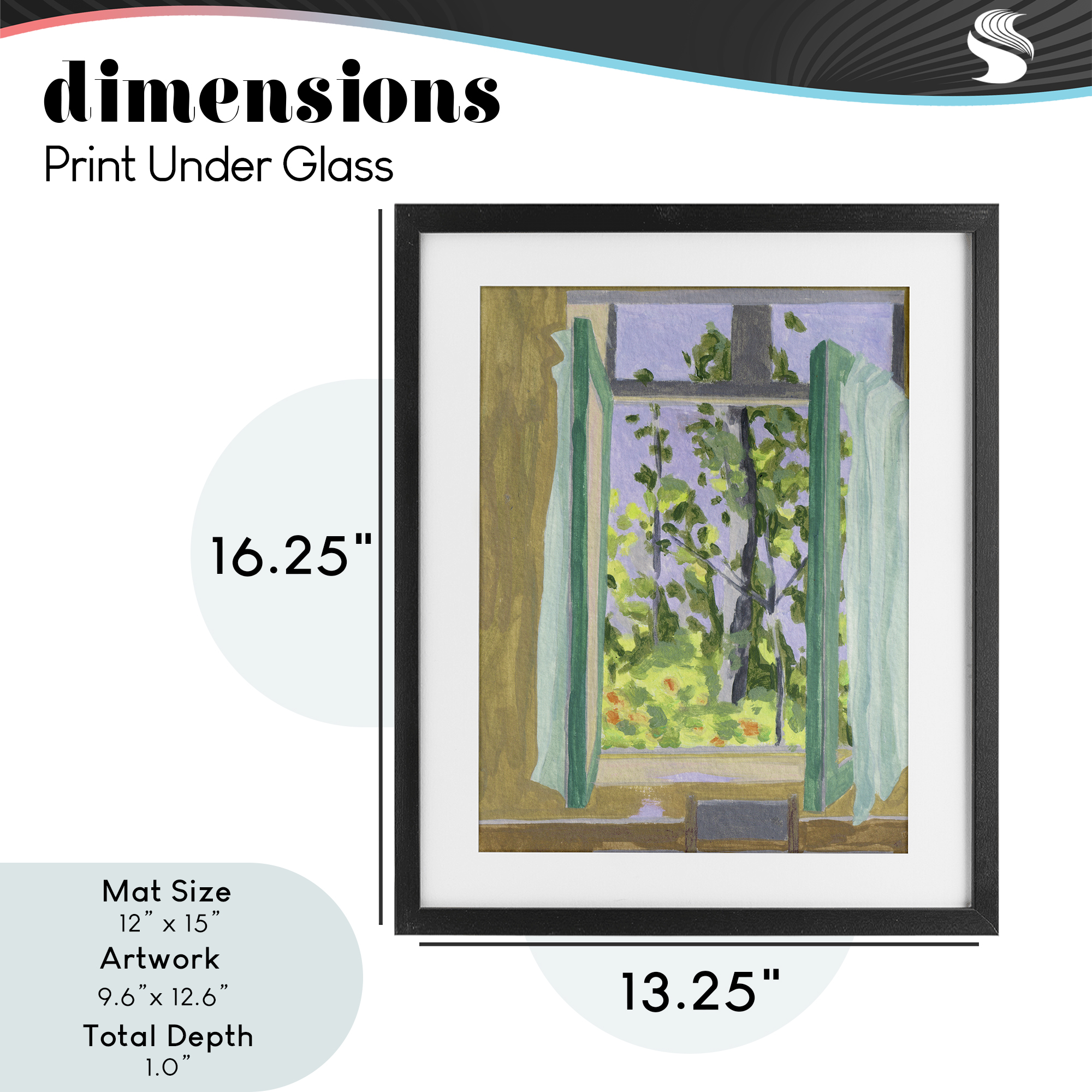 A Seat For Spring Black Framed Print Under Glass, design by Melissa Wang