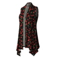 thumbnail image 3 of Made by Olivia Women's Lightweight Sleeveless Draped Floral Print Open Front Cardigan Vest, 3 of 4