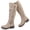 BeigePU 005, variant on LOVE STEETLY Women's Knee High Slouchy Chunky Heel Boots, Side Zipper Round Toe Faux Leather Casual Comfort Versatile Boot